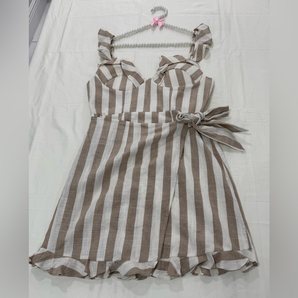 Ruffled Tie Front Mini Sundress